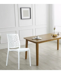 Sedia da interno monoblocco in resina bianco, 44x56x83,5 cm